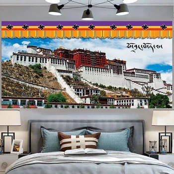 Тибетский стиль Этнический настенный гобелен Художественная ткань Декор гостиной спальни Эстетический плакат макраме