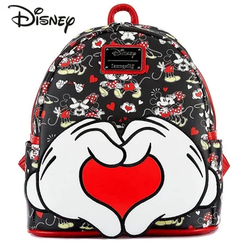 Новый оригинальный женский рюкзак Disney с Микки и Минни, Роскошный брендовый мини-женский рюкзак, высококачественный детский школьный рюкзак с рисунком мультфильма