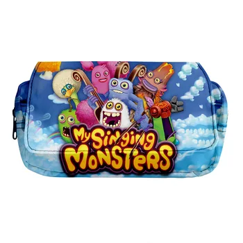 My Singing Monsters Концертный монстр, двухслойная сумка для карандашей, Канцелярская коробка, Пенал для учащихся начальной и средней школы