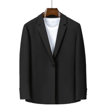 Модные Классические Однотонные качественные Однобортные Мужские Блейзеры, куртка, Деловой повседневный мужской Блейзер