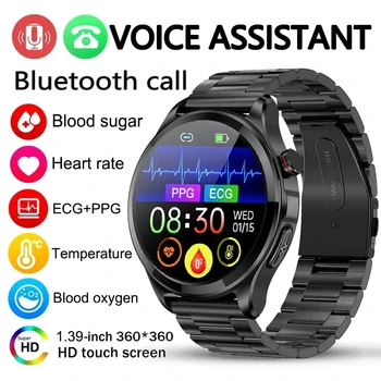 Новые Мужские деловые смарт-часы Bluetooth Talk 360 * 360 HD Экран Мониторинг сердечного ритма, кислорода в крови, электрокардиограммы Smart Wat