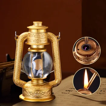 Новый Изысканный Ретро-Фонарь, Старомодная Гибридная Масляно-электрическая зажигалка с двойной Дугой, Комбинированная В одну Керосиновую настольную Зажигалку