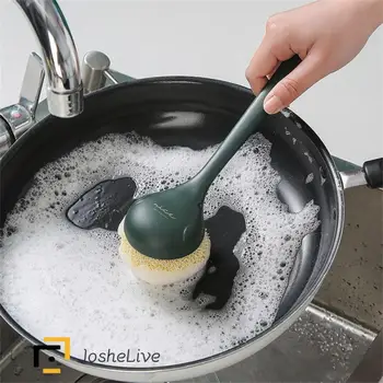 Щетка для мытья посуды не отвалилась Эффективная чистка Щетка с длинной ручкой, удобная ручка для кухонных принадлежностей Кухонные инструменты для чистки