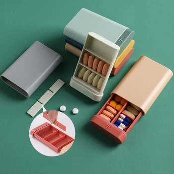 Мини Портативная коробка для таблеток, органайзер для лекарств, 6 сеток, контейнер для хранения таблеток, еженедельная коробка для лекарств, диспенсер для таблеток
