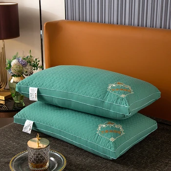 Подушка из хлопка с вышивкой, без деформации и высокой отдачи, помогает мужчинам и женщинам спать