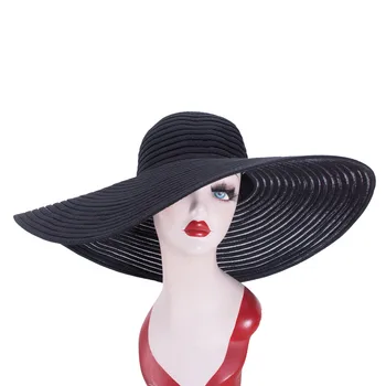 Солнцезащитная шляпа для женщин из полиэстера с огромными широкими полями, летние пляжные шляпы с гибкими полями, шляпы A349
