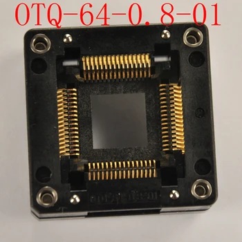 QFP64 TQFP64 LQFP64 PQFP64 64PIN 0,8 мм Тестовое сиденье IC Сгорает От старения OTQ-64-0.8-01 Программирование 100% хорошего чипа