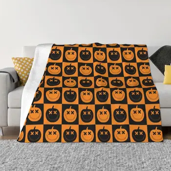 Одеяла с 3D принтом Тыквы на Хэллоуин, Дышащее мягкое Фланелевое летнее одеяло для дивана, спальни в автомобиле