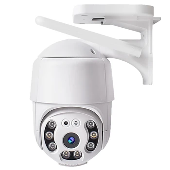Камера Безопасности Водонепроницаемые Камеры Безопасности на открытом воздухе Камеры безопасности с 360 °, Цветным Ночным Видением/HD/Прожектор/Голосовая Связь EU Plug