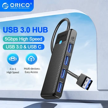 ORICO Hub Usb3.0 5 Гбит/с Высокоскоростной USB-концентратор 3 0 Многопортовый концентратор Type C Multi USB 4-Портовый Разветвитель Адаптер Док-станция расширения OTG