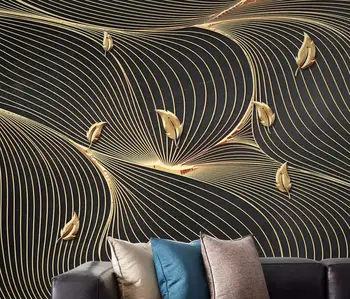 beibehang пользовательские геометрические линии листья фотообои гостиная спальня фон настенная роспись обои для домашнего декора papier peint