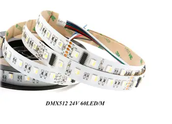 DMX512 24V 60Led/10Pixels/m 5050 RGBW Индивидуальная Адресуемая светодиодная пиксельная лента Smart Dream Color Led Digital Tape Light Белая печатная плата