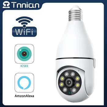 Tnnian 4MP E27 Лампа Wifi IP-Камера PTZ Беспроводная Ночного Видения Двухсторонний аудио Детский Монитор Автоматическое Отслеживание Домашней Камеры видеонаблюдения iCSee