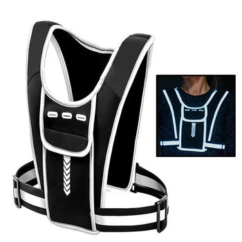 Светоотражающий рюкзак для бега, универсальный легкий спортивный жилет для бега, сумка для мобильного телефона, сумка для карт, для занятий бегом, фитнесом для мужчин и женщин