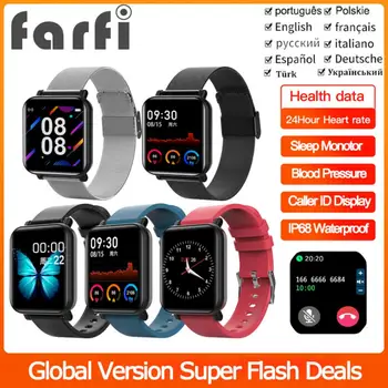Смарт-часы Farfi Bluetooth 5,0, 1,3-дюймовый цветной дисплей, браслет, Монитор артериального давления, сердечного ритма, Фитнес-трекер Wirstwatch