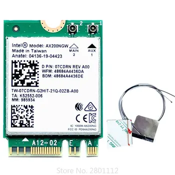 Новая Беспроводная карта с антенной Для Intel AX200 AX200NGW NGFF M.2 Bluetooth 5,2 2,4 G/5 ГГц 802.11ac/ax WiFi 6 Двухдиапазонный 2,4 Гбит/с