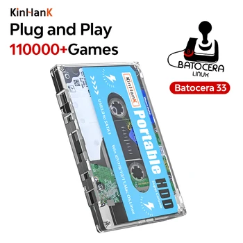 Kinhank Super Console X Batocera 33 500G 2T Жесткий диск 110000 + Ретро Видеоигры Для PS3/PS2/PSP/SEGA SATURN/WII/WIIU
