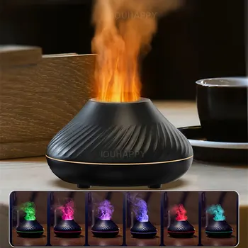Ароматический диффузор Вулканического пламени, лампа для эфирного масла, USB Портативный ультразвуковой увлажнитель воздуха с цветным ночником для домашнего офиса