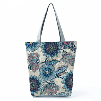 2021 Новая модная сумка-тоут с геометрическим цветочным принтом, сумки для женщин, Высококачественная универсальная пляжная сумка, экологичные портативные женские сумки