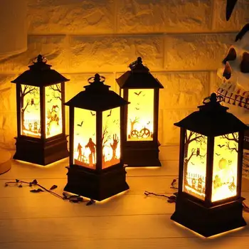 Светодиодный светильник с имитацией пламени, Тыквенный замок, Декоративная лампа, Маленький ручной фонарь Для праздника, Открытый бар, Украшение сада