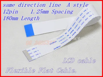 расстояние 1,25 мм + длина 180 мм + 12P A / линия того же направления Мягкий провод Гибкий плоский кабель FFC. 12P * 1,25A * 180 мм