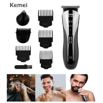 Мужской триммер Kemei 3 В 1, беспроводная электрическая машинка для стрижки волос, триммер для бороды/носа, инструмент для бритья, Бритва с литиевой батареей Емкостью 600 мАч