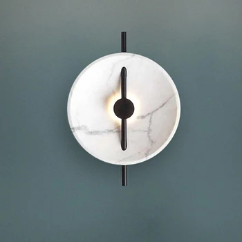 Скандинавский минималистичный Круглый Черно-белый Домашний Декоративный светильник для гостиной, Современный Креативный Прикроватный светодиодный настенный светильник