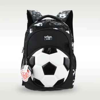 Австралийский оригинальный детский школьный рюкзак Smiggle для мальчиков, Большой белый футбольный мяч, 7-12 лет, водонепроницаемый 16 дюймов