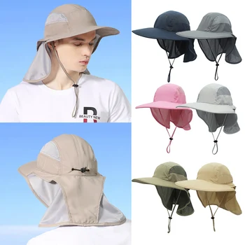 Outfly, летняя солнцезащитная шляпа для мужчин и женщин, многофункциональная УФ-широкополая шляпа Рыбака, Женская защита шеи, Охотничья шляпа для верховой езды