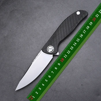 Зеленый Шип Хати Флиппер Складной Нож VG10 Со Стальным Лезвием Из Углеродного Волокна + Титановая Ручка Открытый Охотничий EDC Инструмент Для Кемпинга