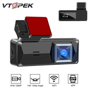Vtopek Mini Dashcam 1080P Автомобильный Видеорегистратор Фронтальная камера Dashcam Встроенный WIFI Замедленное видео Регистратор Ночного Видения Запись 24 часа