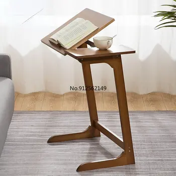 Складной маленький квадратный столик из массива дерева на открытом воздухе, портативный маленький компьютерный приставной столик متتب المل خاب, компьютерный стол escritorios