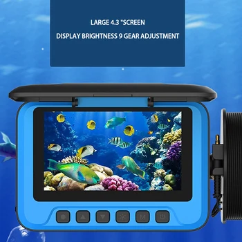 Камера для рыбалки Синий 4,3-дюймовый экран 100 кг Рыболовный вес Водонепроницаемый Детектор рыбы ночного видения высокой четкости
