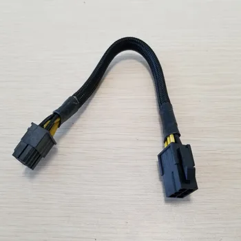 Удлинительный кабель питания с 6-контактным разъемом для видеокарты и 8-контактным разъемом для процессора с сетчатой крышкой 10 см