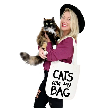 Сумка-тоут с милым котом, большая вместительная многофункциональная ручная сумка для свиданий на открытом воздухе