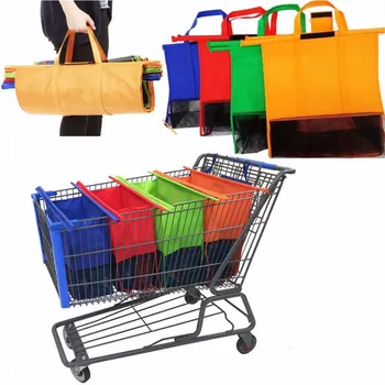 Корзина для покупок, 4 шт./компл., сумки-тележки, Складная многоразовая сумка для покупок, эко-сумка для супермаркета, простые в использовании и сверхпрочные Bolsas