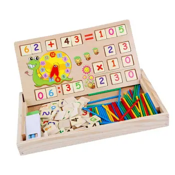 Счетные игрушки для детей 3-5 лет, деревянная доска для рисования и счета, развивающие игрушки для дошкольного обучения математике, игра Монтессори Для