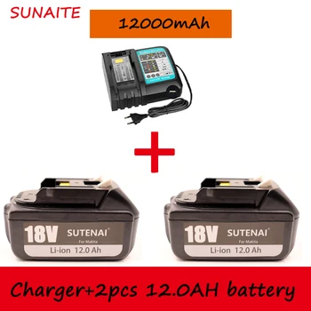аккумуляторная батарея 18650, резервная батарея Makita, 18v12000mah с зарядным устройством 4A, bl1840 bl1850 bl1830 bl1860b lxt400