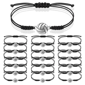 Волейбольные браслеты из 24 предметов, Волейбольный браслет-оберег, Плетеный струнный браслет С волейбольной подвеской