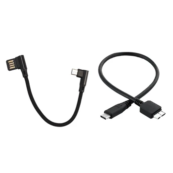 15 см Micro-USB 5Pin под прямым углом влево и кабель для телефона V8 и жесткого диска, разъем USB 3.1 Type-C для USB 3.0 Micro-B