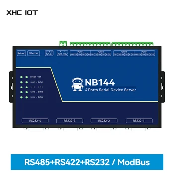 Изолированный 4-канальный последовательный сервер XHCIOT NB144 RS232/422/485 RJ45 Modbus Шлюз TCP/UDP/MQTT по команде Встроенного Сторожевого таймера