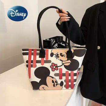 Disney Mickey/ Новая женская сумка Роскошного бренда, модная женская сумка через плечо, Большая вместительная женская сумка, Мультяшная милая сумка для хранения