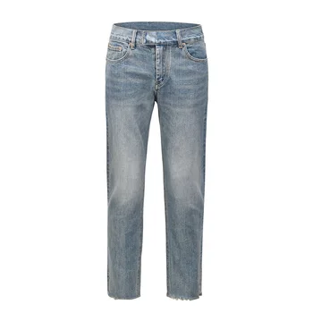 Мужские джинсы в стиле Ретро High Street Ins, Прямые Тонкие Свободные брюки, Брюки для повседневной носки, Джинсы Стрейч Для мужчин