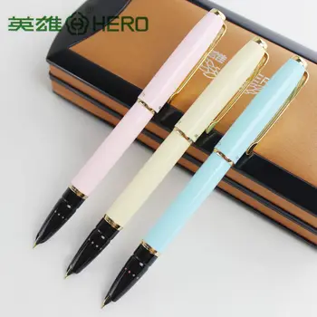 Hero pens аутентичная 1079 ультратонкая ручка 0,38 мм, подарочная коробка для студентов, офис, бизнес, черный, розовый, синий, элегантные дамы, бесплатная доставка