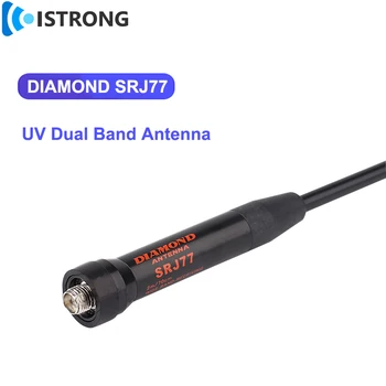 Новая Оригинальная Ручная Радиоантенна Diamond SRJ77 144/430mh UHF/VHF Двухдиапазонный Усилитель Антенны с мягким Хлыстом для портативной рации 45 см