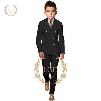 Двубортный костюм для мальчика ручной работы из 2 предметов -идеально подходит для вечеринок, свадеб и особых случаев