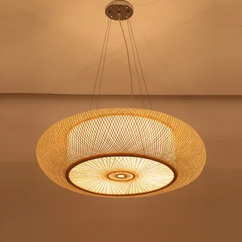 Бамбуковые подвесные светильники для гостиной, подвесной светильник в китайском стиле, подвесные светильники для спальни, подвесные светильники для Кухни, домашний декор