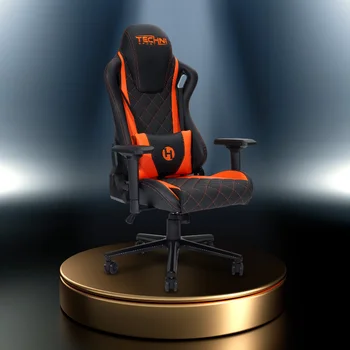 Эргономичное игровое кресло для ПК Techni Sport TS-84 в стиле гонщика с высокой спинкой\  Оранжевый Оранжевый PU [в наличии в США]