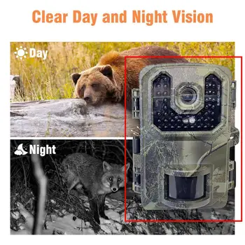 Камера Слежения за дикой природой 2k Невидимая Инфракрасная Камера Ночного Видения с Активацией Движения Домашних животных Trail Cam 16MP HD Camrecorde для наблюдения за животными