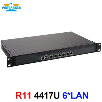 Partaker R11 Intel Pentium 4417U 1U Брандмауэр Сетевой Безопасности VPN-маршрутизатор с 6 * Гигабитной локальной сетью Mikrotik pfSense ROS